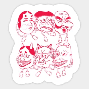 Japanese Mask Red Sticker
